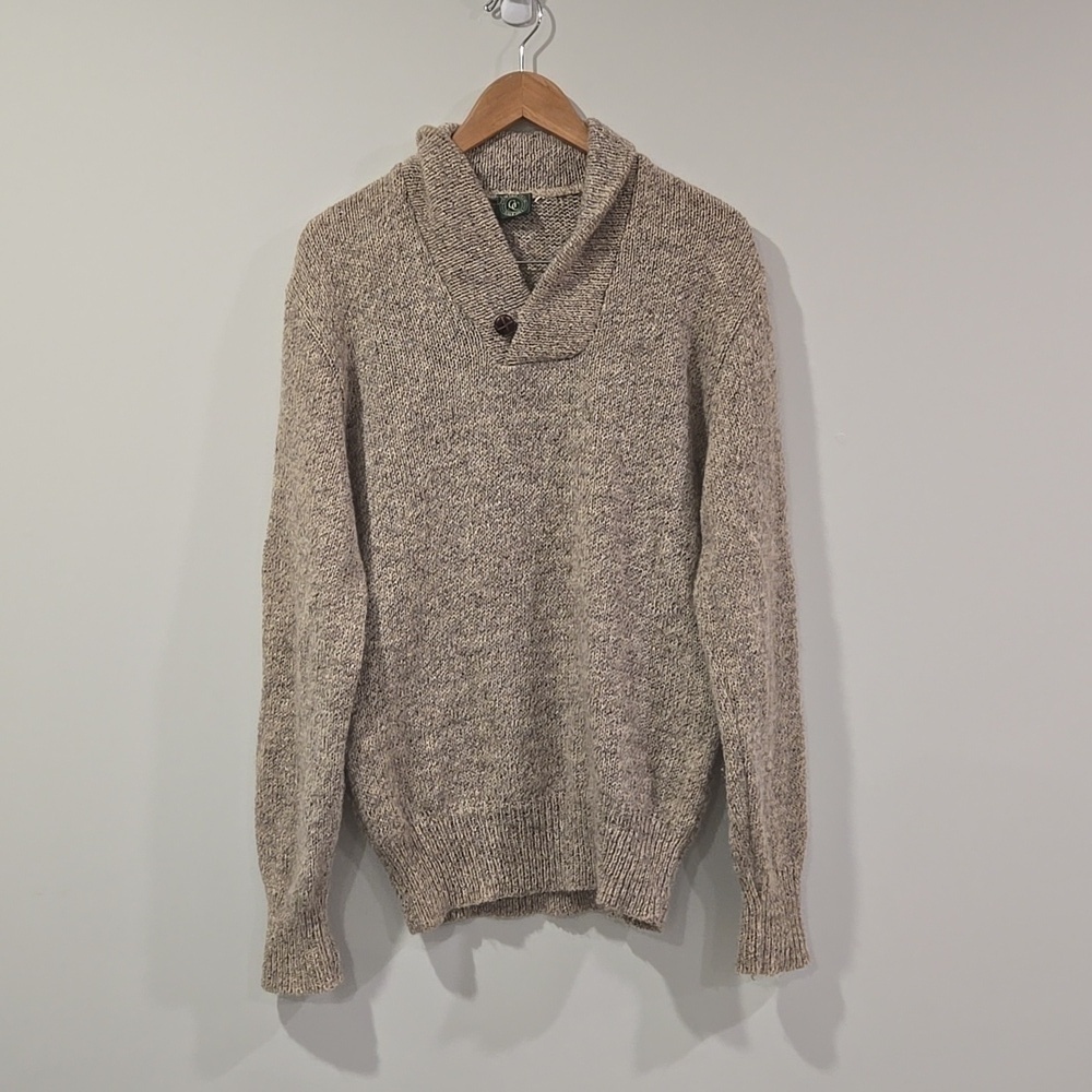 Retro 90's Oatmeal/Taupe Wool Blend Cabincore/Ralphcore/Normcore Preppy Sweater